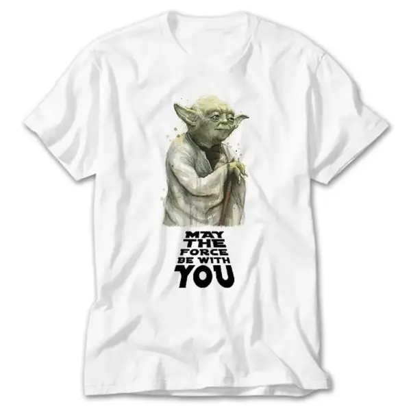 Star Wars Yoda May the Force Be With You, White T-Shirt