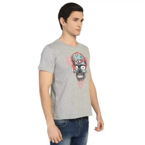 Stereo Skull Men's Gray T-Shirt - Image 3