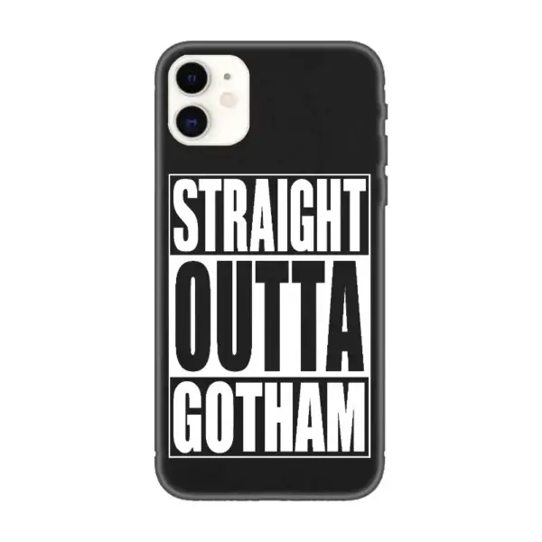 Straight Outta Gotham iPhone Case, Straight Outta Gotham Logo iPhone 15 Phone Case