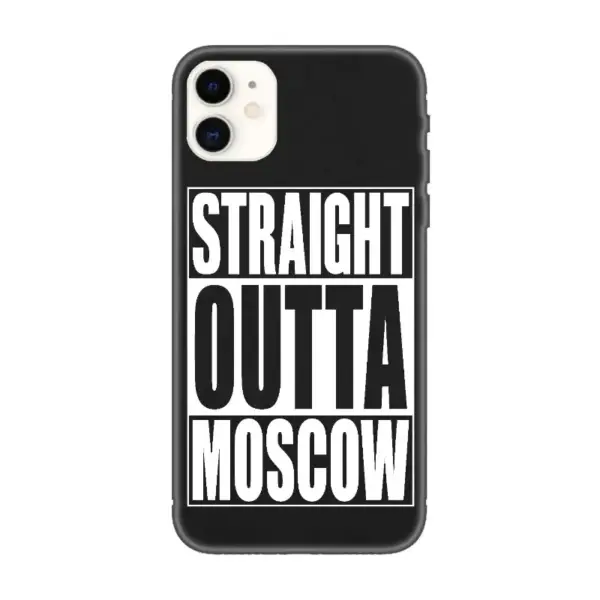 Straight Outta Moscow iPhone Case, Straight Outta Moscow Logo iPhone 15 Phone Case