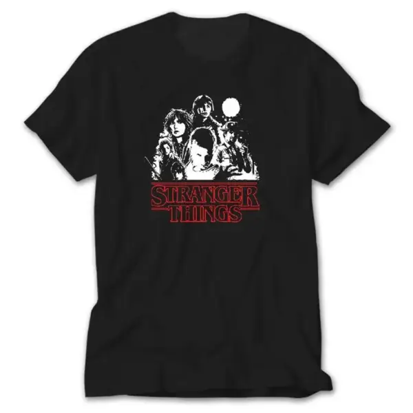 Stranger Things Casts, Black T-Shirt