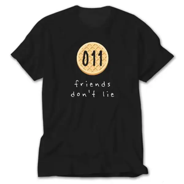 Stranger Things Friends Dont Lie, Black T-Shirt