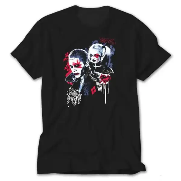 Suicide Joker and Harley Graffiti, Black T-Shirt