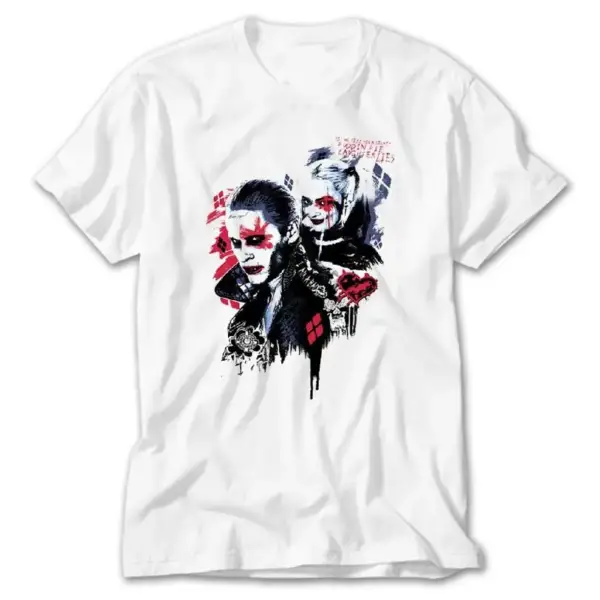 Suicide Joker and Harley Graffiti, White T-Shirt