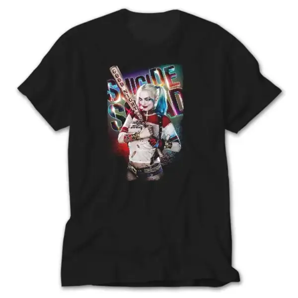 Suicide Squad Harley Quinn Good Night, Black T-Shirt