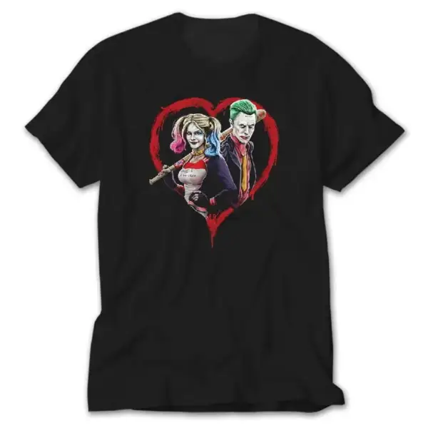 Suicide Squad Harley Quinn Joker Love, Black T-Shirt