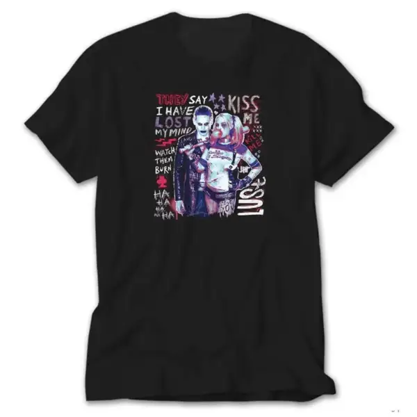 Suicide Squad Joker and Harley, Black T-Shirt
