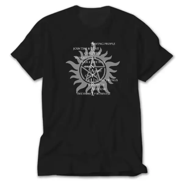 Super Natural Saving People, Black T-Shirt