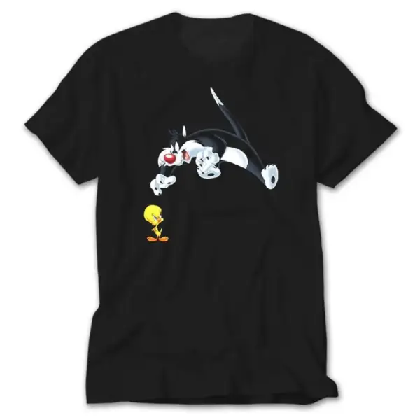 Sylvester and Tweety, Black T-Shirt