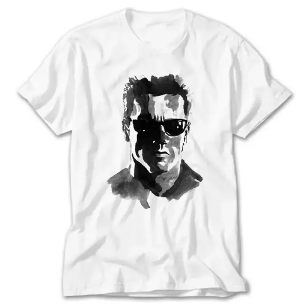 Terminator Arnold Schwarzenegger, White T-Shirt
