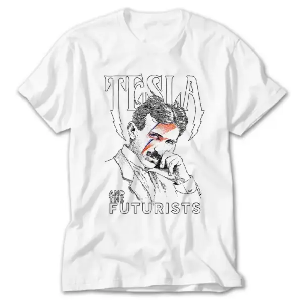 Tesla Futurist White T-Shirt