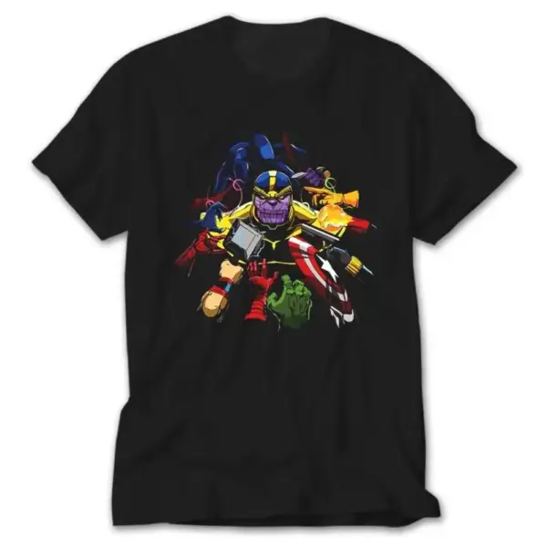 Thanos And Enemies, Black T-Shirt