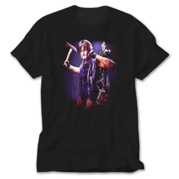 The Walking Dead Daryl with Axe, Black T-Shirt
