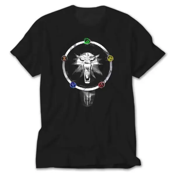 The Witcher Wolf School, Black T-Shirt