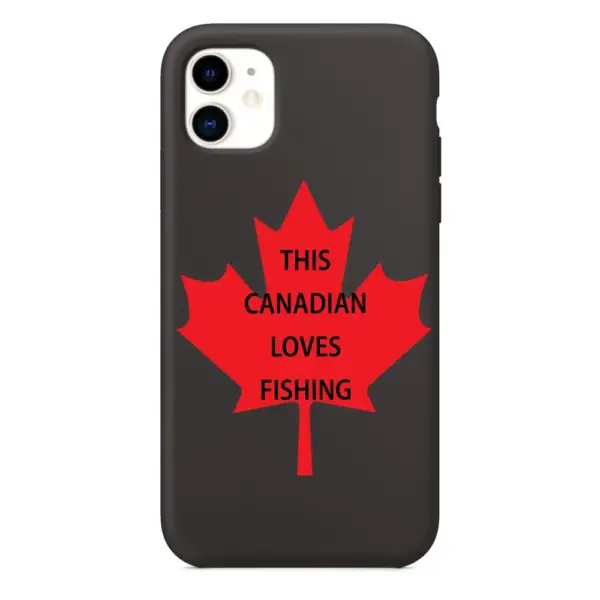 This Canadian Loves Fishing iPhone Case, This Canadian Loves Fishing Artwork iPhone 15 Phone Case