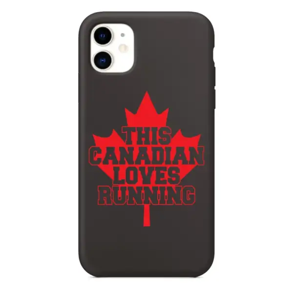 This Canadian Loves Running iPhone Case, This Canadian Loves Running Artwork iPhone 15 Phone Case