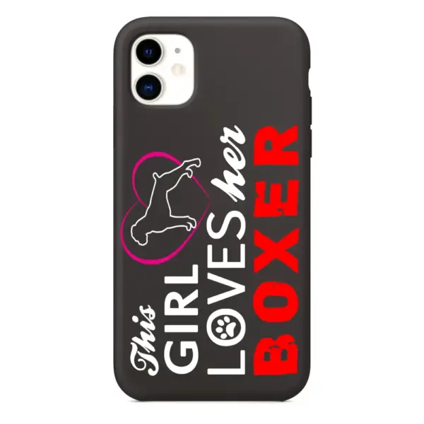 This Girl Loves Her Boxer iPhone Case, This Girl Loves Her Boxer Artwork iPhone 15 Phone Case