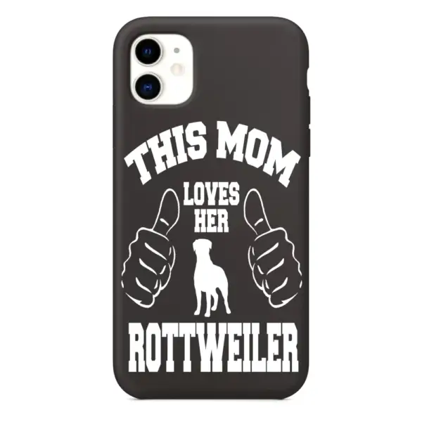 This Mom Loves Her Rottweiler iPhone Case, This Mom Loves Her Rottweiler Artwork iPhone 15 Phone Case