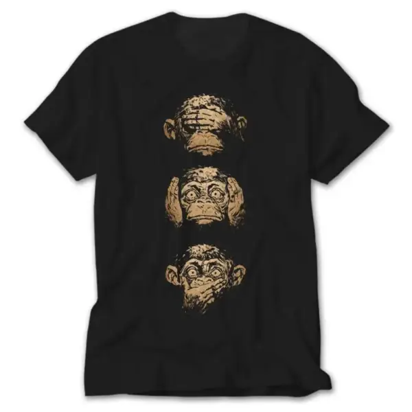 Three Monkey Black T-Shirt