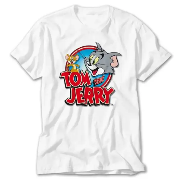 Tom & Jerry Logo, White T-Shirt