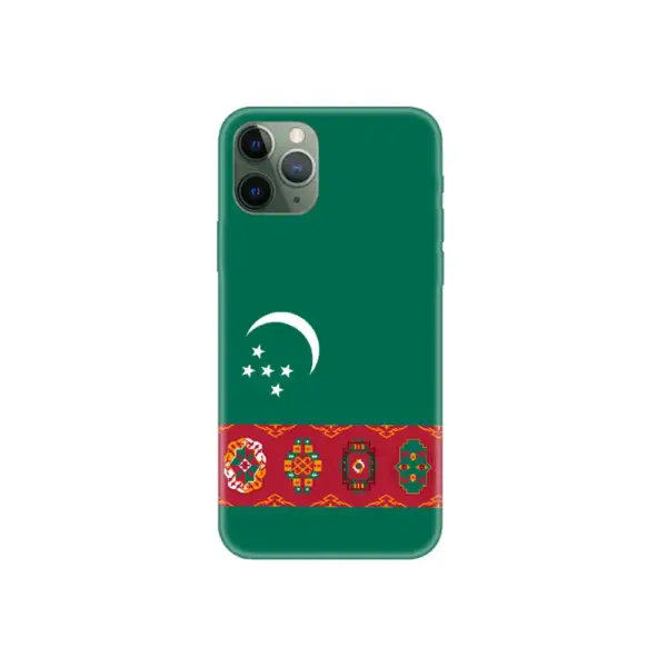 Turkmenistan Flag iPhone Case, Turkmenistan National Flag iPhone 15 Pro Max Phone Case