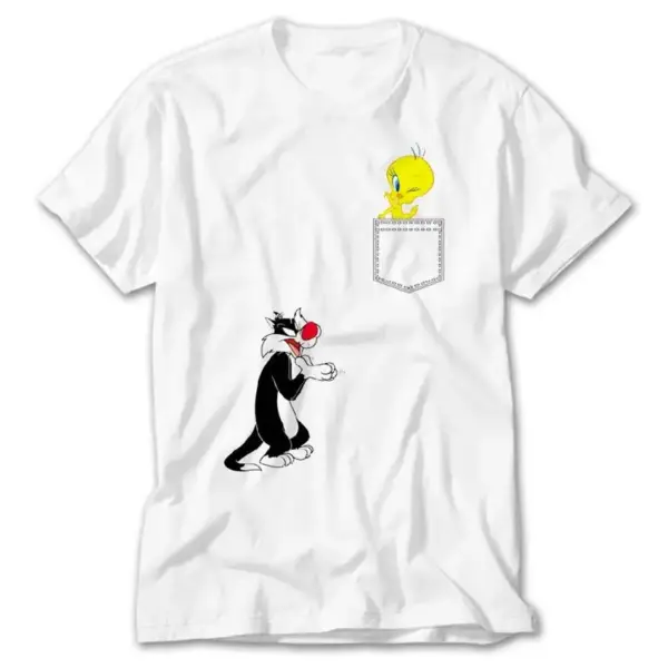 Tweety & Sylvester, White T-Shirt