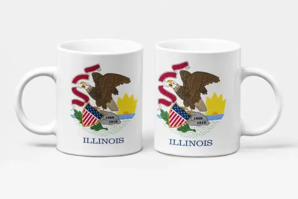 US Illinois Flag Coffee Mug, US Illinois Country National Flag Mug