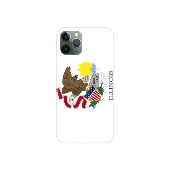 US Illinois Flag iPhone Case, US Illinois National Flag iPhone 15 Pro Max Phone Case