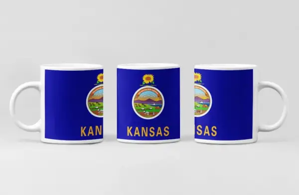 US Kansas Flag Coffee Mug, US Kansas Country National Flag Mug