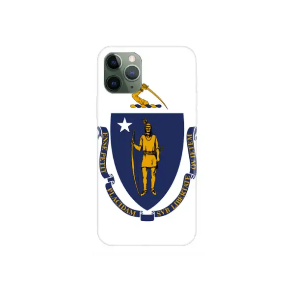 US Massachusetts Flag iPhone Case, US Massachusetts National Flag iPhone 15 Pro Max Phone Case