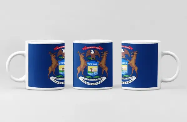 US Michigan Flag Coffee Mug, US Michigan Country National Flag Mug
