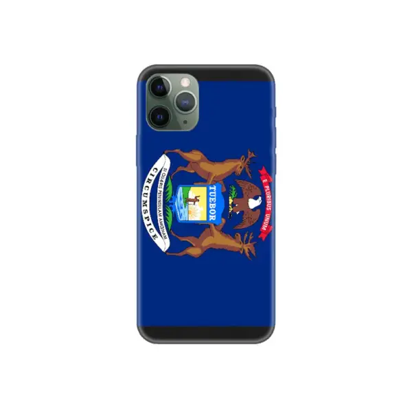 US Michigan Flag iPhone Case, US Michigan National Flag iPhone 15 Pro Max Phone Case
