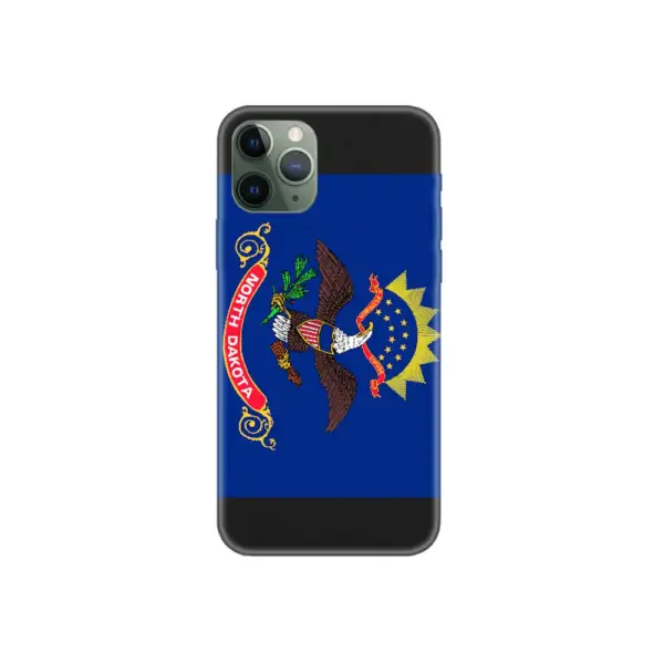 US North Dakota Flag iPhone Case, US North Dakota National Flag iPhone 15 Pro Max Phone Case