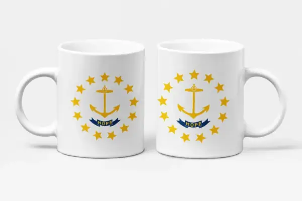 US Rhode Island Flag Coffee Mug, US Rhode Island Country National Flag Mug
