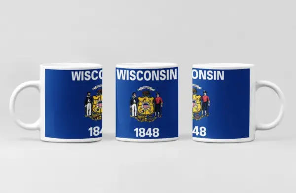 US Wisconsin Flag Coffee Mug, US Wisconsin Country National Flag Mug
