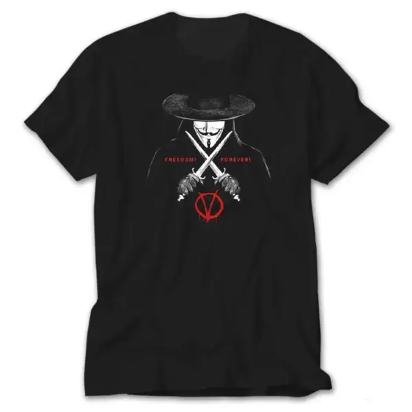 V for Vendetta Freedom, Black T-Shirt