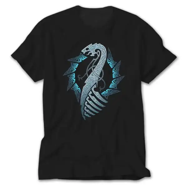 Vikings Black Moon Sword, Black T-Shirt