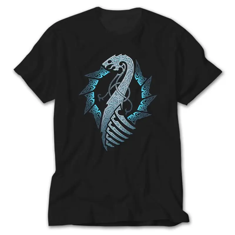 Vikings Black Moon Sword, Black T-Shirt