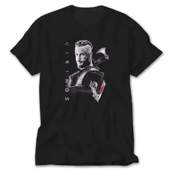 Vikings Ragnar, Black T-Shirt