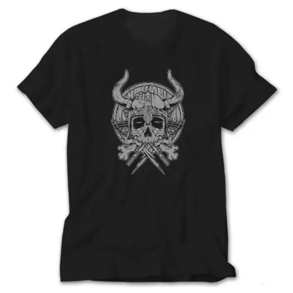 Vikings Rollo Thor Skull, Black T-Shirt