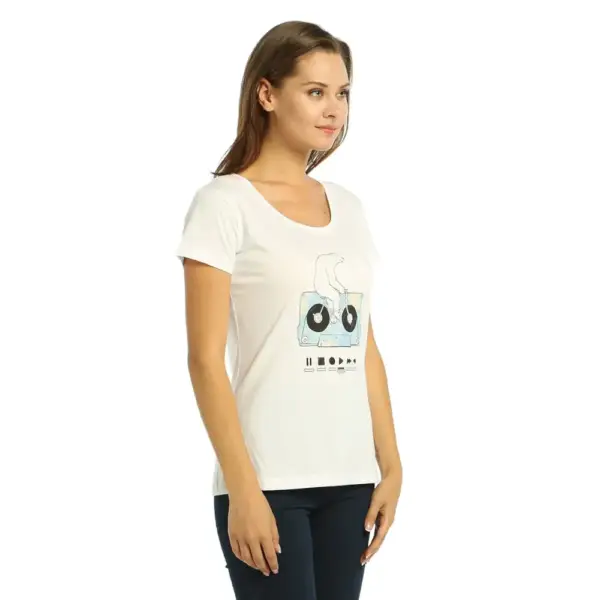 Work Hard Play Hard Women's White T-Shirt - Image 2