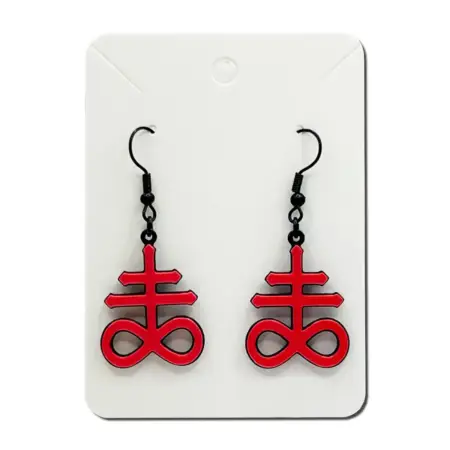 Leviathan Cross Earrings, Satan's Cross Earrings